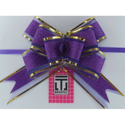 Laço Pronto Pingent Tule Purpura Roxo 3cm x 45cm